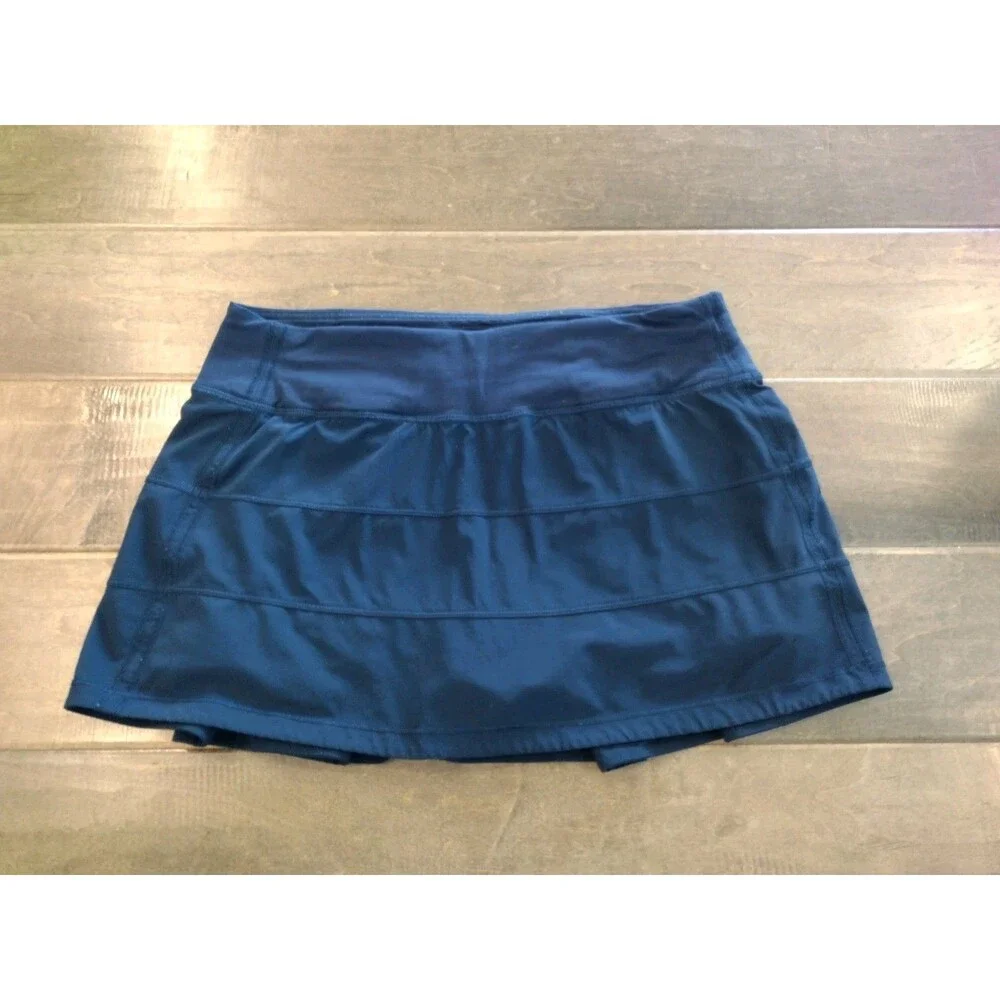 LULULEMON Women's EEUC navy blue Pace Rival tennis Skirt Skort - size 6 rare